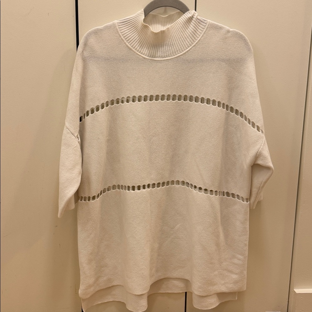 French Connection white Ribbed Sweater